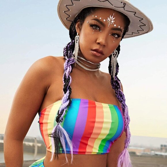 LGBT RAINBOW Plus size TOP for Good LUCK - Picture 1 of 3